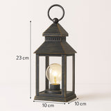 Luminária Lamparina De Vidro Com Lâmpada e Leds