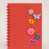Caderno Pequeno A5 Pautado Silicone Picky Holic Charm 80 Folhas Com 6 Pins Tris