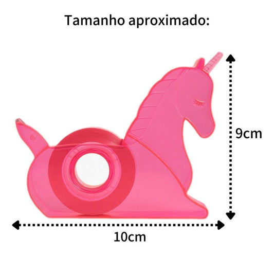 Suporte Para Fita Adesiva Unicórnio + 1 Fita Colorida