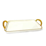 Bandeja Luxo Decorativa Com Alças Sofisticadas Decoração Casa Multiuso