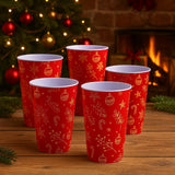 Anúncio Copo De Natal Decorado Vermelho Com Detalhes Dourados 320ml
