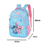 Mochila Escolar Grande Stitch e Angel Original Disney Luxcel
