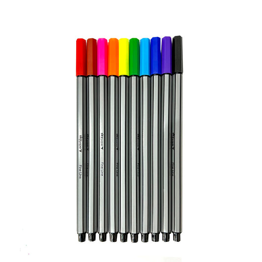 Kit Caneta Fine Line Com 10 cores Sky Paper