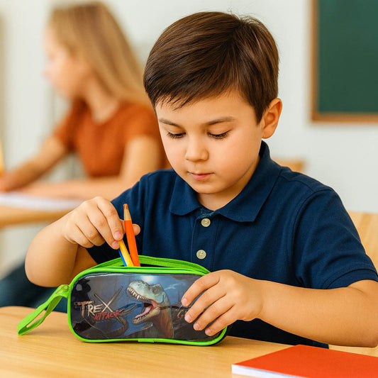 Estojo Escolar Infantil T-Rex Original Clio