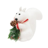 Enfeite De Natal Esquilo Branco 10Cm Decoração Árvore