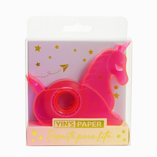Suporte Para Fita Adesiva Unicórnio + 1 Fita Colorida