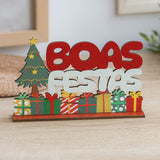 Enfeite De Natal Placa Para Decoração De Mesa Mdf Boas Festas 18cm