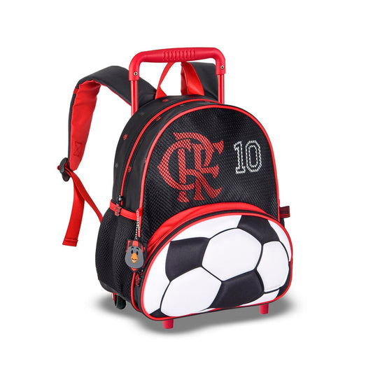 Mini Mochila Infantil De Rodinha Flamengo Bola Clio