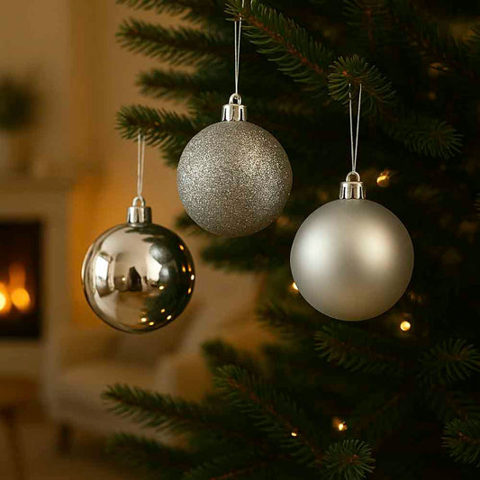 Bola Natal Nº7 Prata Com 6