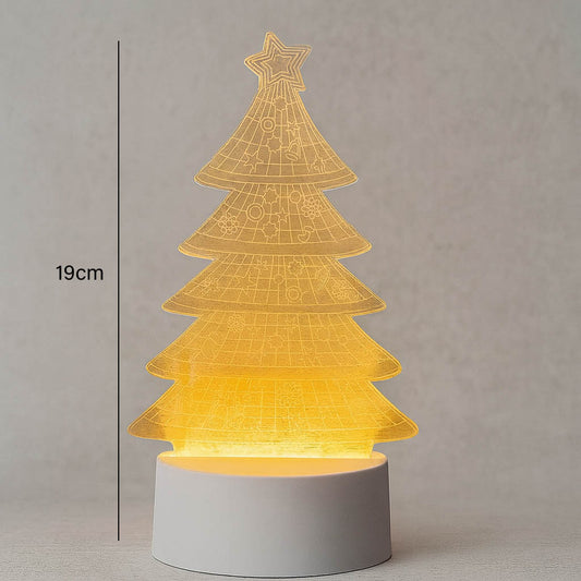 Luminária De Natal Led 3D De Mesa Árvore De Natal/Papai Noel