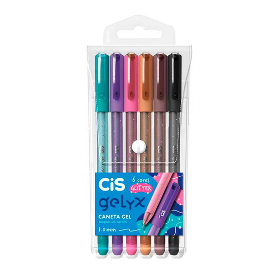 Kit Caneta Gel Gelyx Glitter Com 6 Sertic