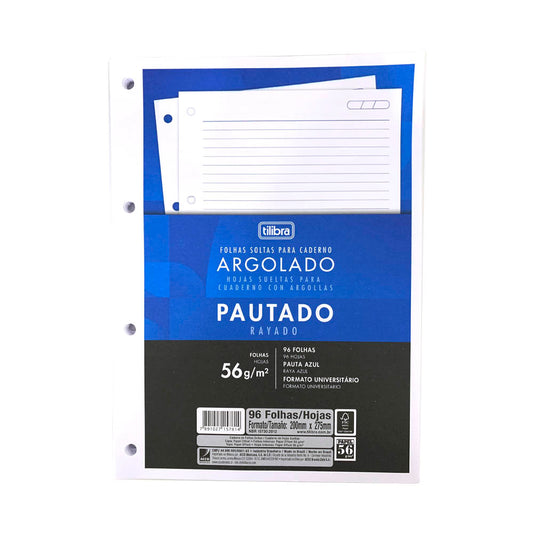 Folha De Fichário Universitário Academie 96 Folhas Tilibra