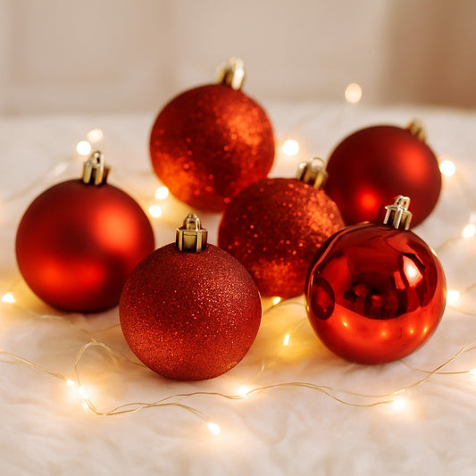 Bola Natal Nº8 Vermelha Com 6