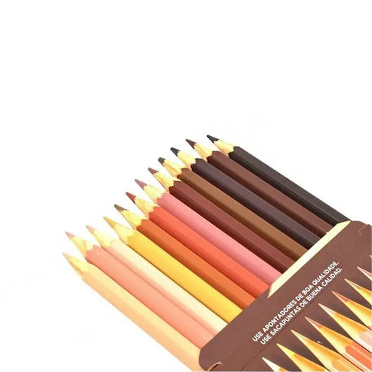 Lápis De Cor Com 12 Tons de Pele Multicolor