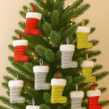 Enfeite Pendente Bota Natalina Com Glitter 9cm Com 2