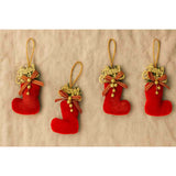 Enfeite Natal Pendente Bota 5cm com 4