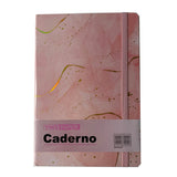 Caderno Pequeno A5 Brochura Capa Dura Mármore Com Elástico