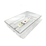 Organizador Transparente Texturizado Com 4 Divisórias Multiuso Para Talheres Canetas Maquiagens