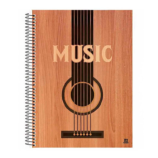 Caderno Universitário Capa Dura Música 80 Folhas Animativa