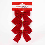 Laço De Natal Vermelho Com Detalhes De Glitter Com 3