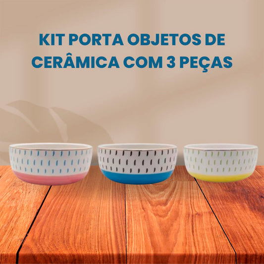 Kit Petisqueiras De Cerâmica Com  3 Peças