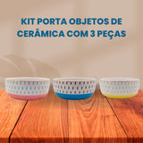 Kit Petisqueiras De Cerâmica Com  3 Peças