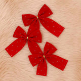 Laço De Natal Vermelho Com Detalhes De Glitter Com 3