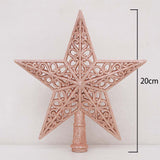 Ponteira De Estrela Vazada Com Glitter 20Cm