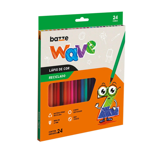 Lapis de Cor Reciclado Wave Com 24 Cores Summit