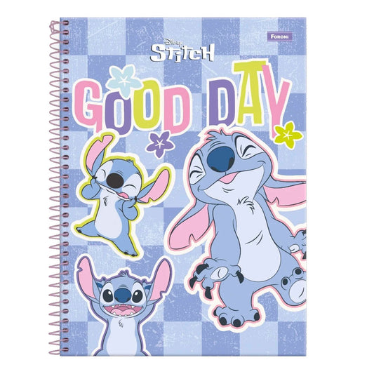 Caderno Universitário Capa Dura Stitch 15 Matérias Foroni