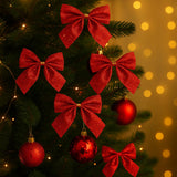 Laço De Natal Mini Glitter Prata Dourado Vermelho Decoração Árvore