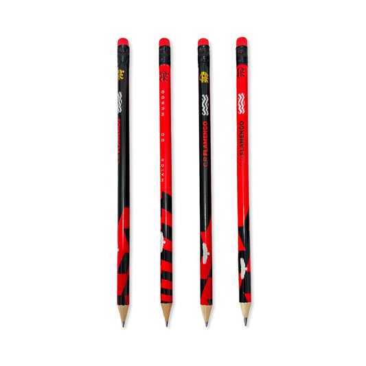 Lápis Preto HB Com Borracha Time De Futebol Rubro Negro SkyPaper