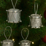 Enfeite Natal Tambor Glitter 3,7cm com 6