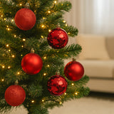 Bola Natal Nº8 Vermelha Com 6