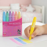 Giz De Cera Retrátil Rebecca Bonbon Tons Pastel Com 6 Cores SkyPaper