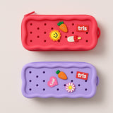 Estojo Escolar Picky Holic Charm Em Silcone Com 4 Pins Tris