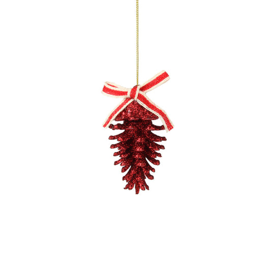 Enfeite Pinha Glitter Pendente