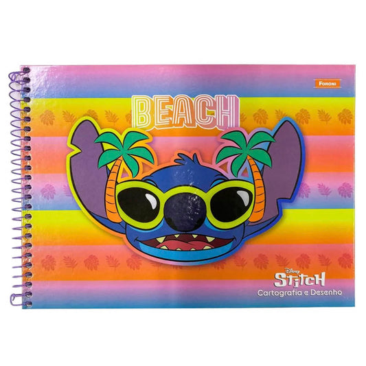 Caderno De Desenho E Cartografia Stitch 80F Foroni