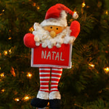 Enfeite De Natal Feltro Feliz Natal Papai Noel/Rena/Boneco De Neve 30cm
