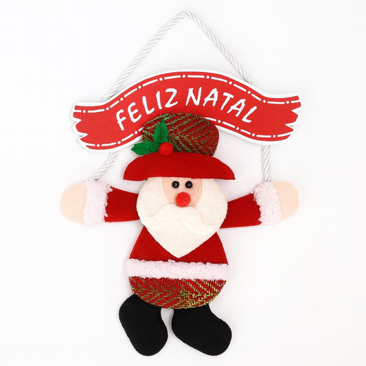 Enfeite De Porta Guirlanda De Natal Pendente Papai Noel/Boneco De Neve  Decoração Casa