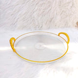 Bandeja Luxo Decorativa Com Alças Sofisticadas Decoração Casa Multiuso