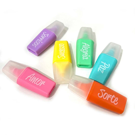 Marca Texto Pastel Palavras Motivacionais 6 Cores