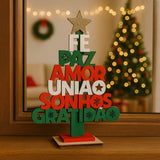 Enfeite Mini Árvore de Natal Com Frases