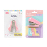 Anúncio Kit Papelaria Mini Grampeador + Mini Extrator de Grampos Pastel