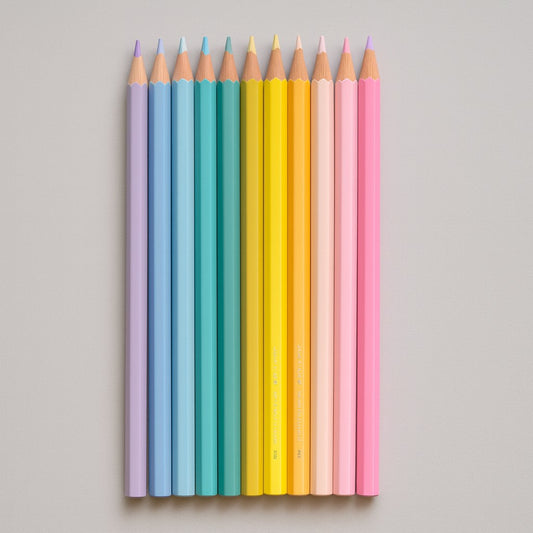 Lápis de Cor Rebecca Bonbon Tons Pastel Com 12 Cores SkyPaper