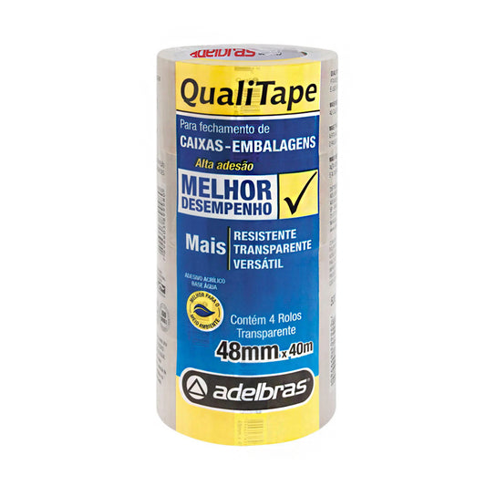 Fita  Adesiva Transparente 48X40 Com 4 Adelbras