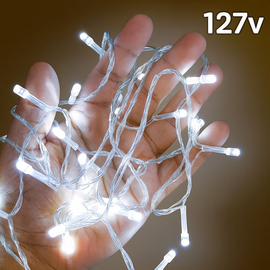 Pisca-Pisca 200L Led Branco 8 Funções 127V