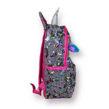 Mochila Escolar Paetê Unicórnio Menina