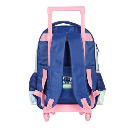 Mochila Escolar De Rodinha Stitch Holográfica Original Luxcel