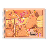 Caderno De Desenho Espiral Capivara Fofa 80 folhas Credeal